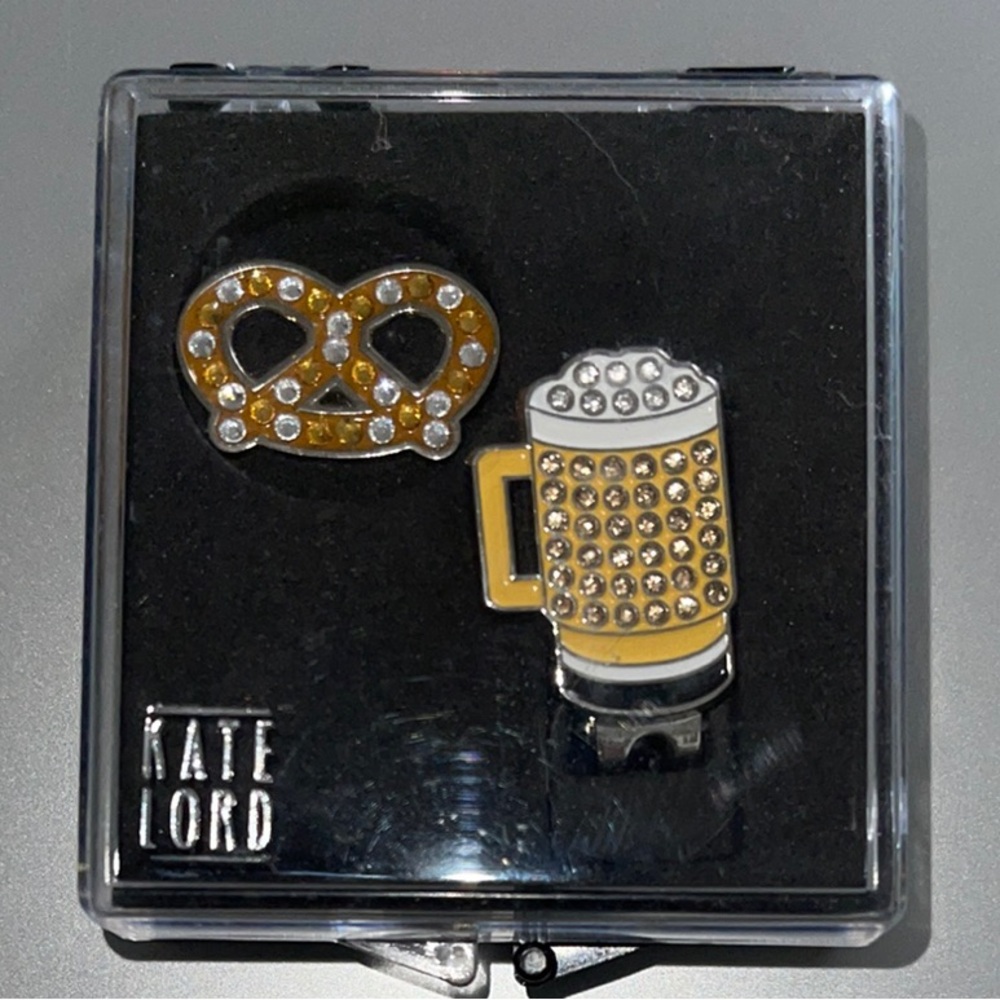 Kate Lord Pretzel and Beer Mug Hat Clip/Ball Marker Set Blingy